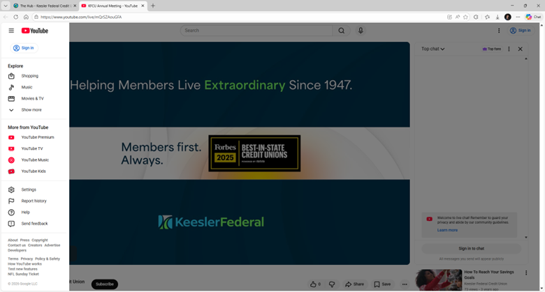 YouTube screen with instructions.