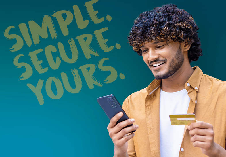 young man transferring his balance to a Keesler Federal credit card