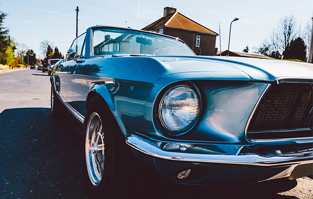 Blue classic car